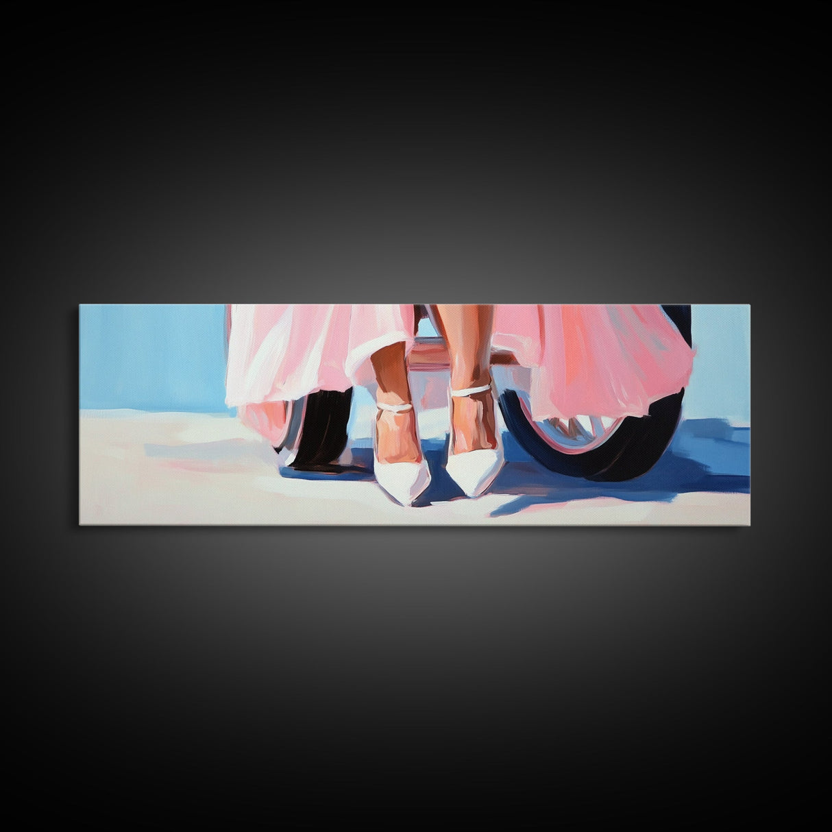 High Heels, Pink Dress, Feminine Aesthetic, Fashion Wall Art, Chic Home Decor, Canvas Print, Dressing Room Decor, Modern Style
