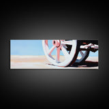 Rustic Wheel, Country Road, Soft Pastel Landscape, Farmhouse Decor, Western Wall Art, Framed Canvas Print, Living Room Aesthetic