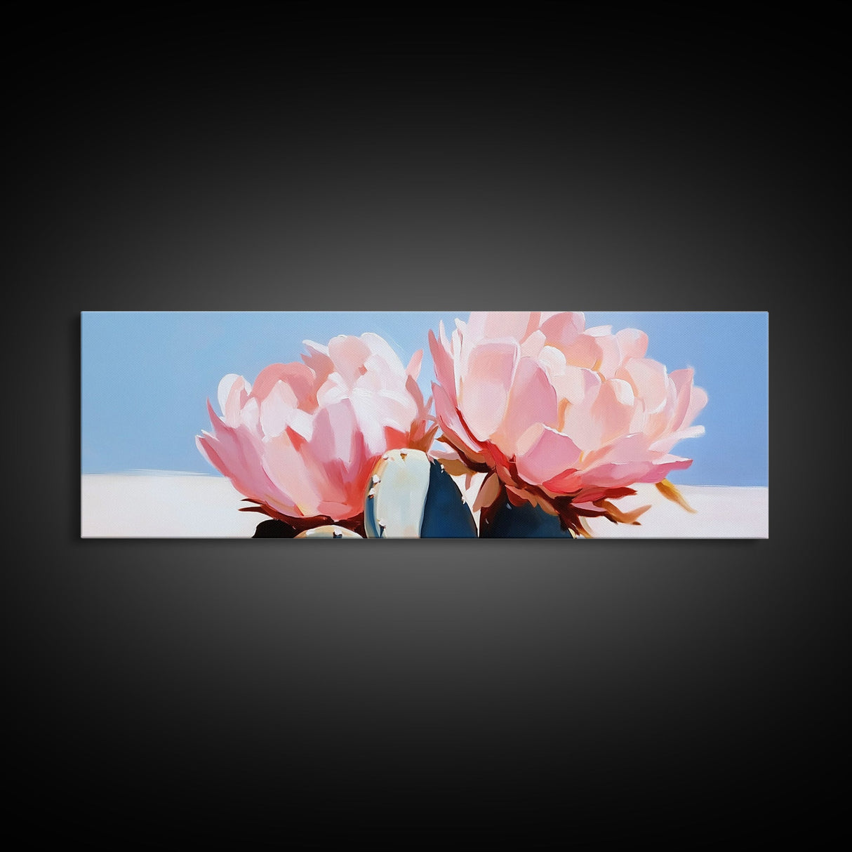 Cactus Blooms, Southwest Wall Art, Boho Home Decor, Canvas Print, Nature Inspired Art, Desert Flowers, Pink Floral Aesthetic