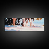 Palm Shadows, Beach Escape, Relaxing Shoreline, Summer Coastal, Canvas Print, Boho Aesthetic, Living Room Wall Art, Modern Tropical Decor