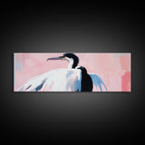 Graceful Heron, Coastal Bird Art, Minimalist Nature Decor, Canvas Print, Serene Wildlife, Living Room Wall Art, Boho Beach House