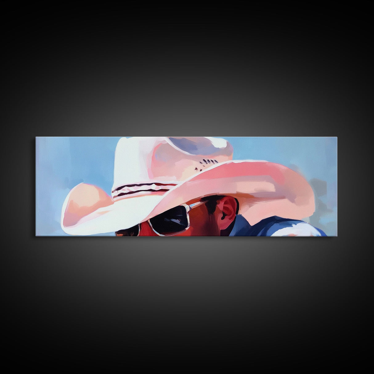 Cowboy Portrait, Western Aesthetic, Rustic Country Art, Canvas Print, Southern Style, Vintage Americana, Man Cave Wall Art