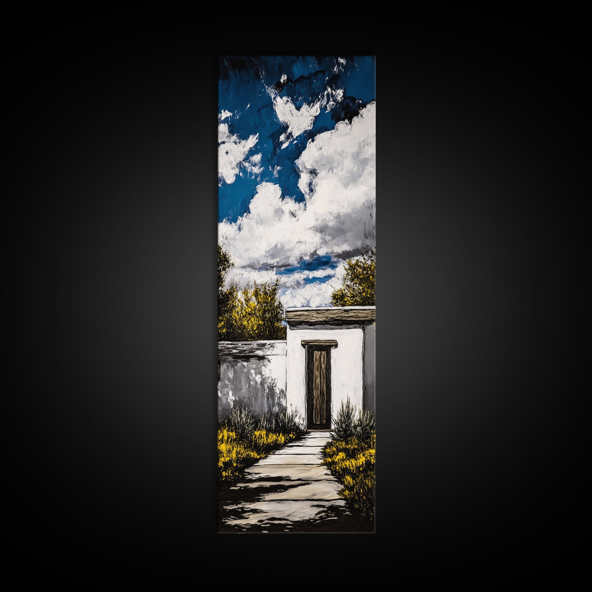 Modern Desert, Rustic Door, Southwest Home, Framed Canvas Print, Adobe House, Boho Decor, Minimalist Wall Art, Living Room Wall Art