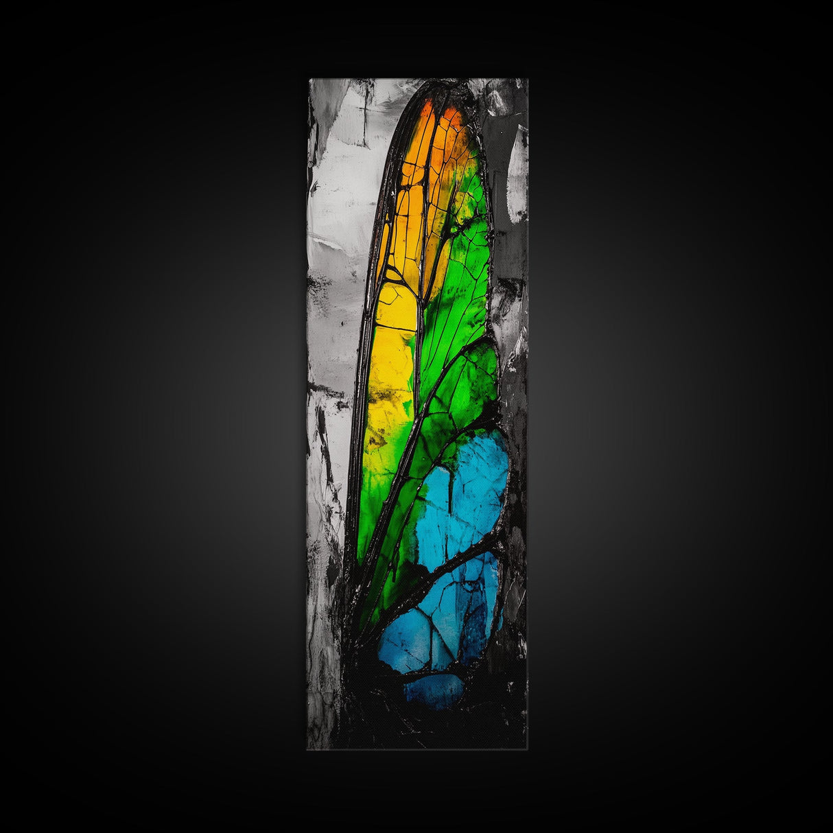 Butterfly Wing, Nature Inspired Art, Boho Home Decor, Canvas Print, Modern Insect Painting, Vibrant Wall Art, Bedroom Artwork