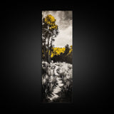 Autumn Trail, Golden Trees, Rustic Nature, Framed Canvas Print, Fall Wall Art, Country Home Decor, Warm Landscape Painting, Bedroom Art