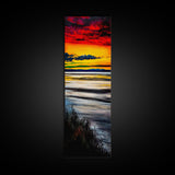 Vibrant Sunset, Coastal Scene, Ocean View, Canvas Print, Beach House Wall Art, Warm Tones, Living Room Decor, Abstract Nature Art