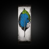 Vibrant Leaf, Nature Inspired Art, Modern Botanical, Colorful Foliage, Textured Wall Art, Minimalist Design, Canvas Print