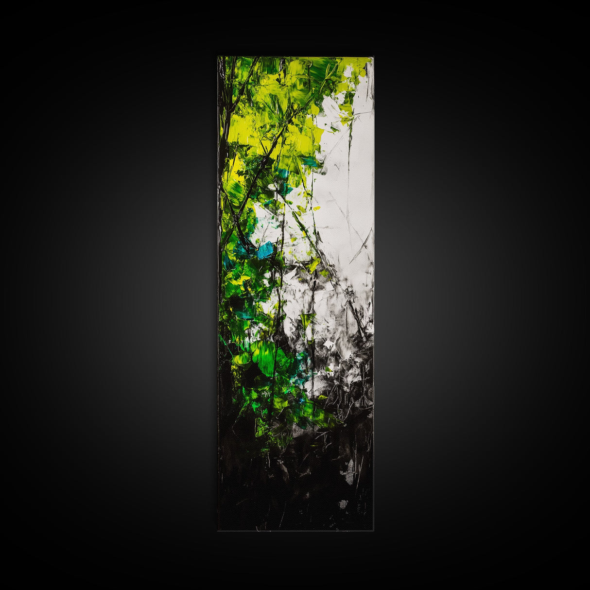 Vibrant Forest, Green Abstract Art, Nature Inspired Wall Decor, Framed Canvas Print, Rustic Home Decor, Boho Wall Art, Entryway Art