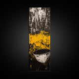 Abstract Yellow, Bold Modern Art, Textured Expressionist, High Contrast Decor, Contemporary Wall Accent, Framed Canvas Print