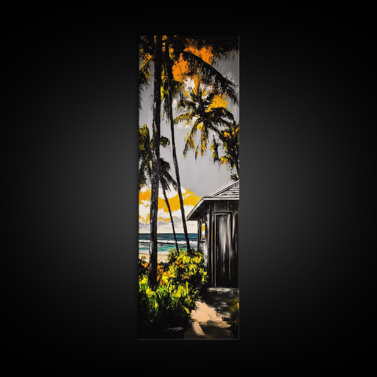 Tropical Escape, Palm Trees, Ocean Breeze, Canvas Print, Coastal Decor, Beach House Wall Art, Vacation Vibes, Relaxing Living Room Art