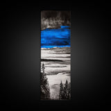 Abstract Seascape, Blue Black Wall Art, Coastal Canvas Print, Living Room Artwork, Ocean Decor, Large Modern Art, Contemporary Print