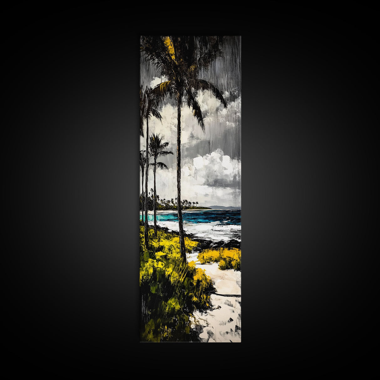 Tropical Beach, Palm Tree, Ocean View, Coastal Wall Art, Canvas Print, Beach House Decor, Modern Wall Art, Living Room Art