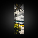 Tropical Beach, Palm Tree, Ocean View, Coastal Wall Art, Canvas Print, Beach House Decor, Modern Wall Art, Living Room Art