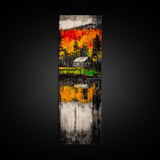 Forest Through Seasons, Abstract Nature Art, Vibrant Tree Painting, Framed Canvas Print, Modern Living Room Art, Colorful Landscape Art