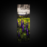 Purple Wildflowers, Impressionist Landscape, Vibrant Nature Art, Country Home Decor, Framed Canvas Print, Bedroom Wall Art, Floral Artwork