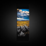 Open Prairie, Sunset Field, Vast Landscape Art, Western Home Decor, Framed Canvas Print, Large Wall Art, Rustic Farmhouse Art, Horizon View