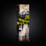 Mountain Reflection, Alpine Lake, Canvas Print, Wilderness Landscape, Cabin Wall Art, Nature Decor, Black and White Art, Living Room Art