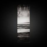 Black and White Seascape, Minimalist Ocean Horizon Art, Coastal Nautical Wall Decor, Modern Beach House Artwork, Framed Canvas Print