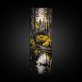 Forest Reflection, Nature Landscape, Wildlife Art, Rustic Cabin Wall Art, Woodland Scene, Canvas Print, Autumn Decor, Moody Atmosphere