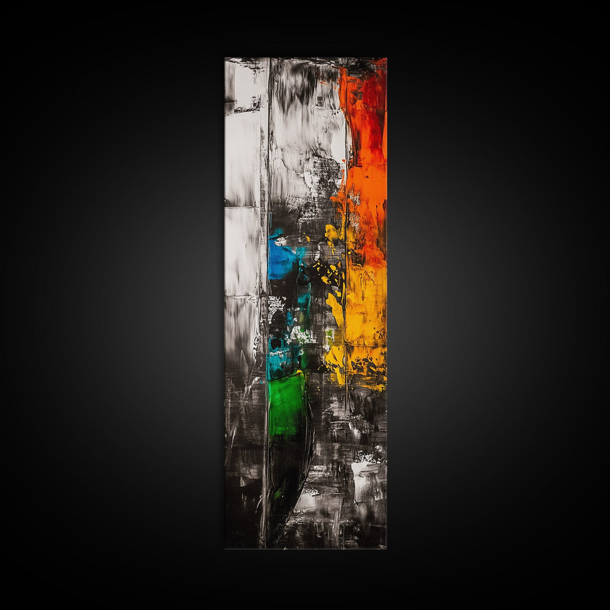Color Block, Abstract Expressionist Art, Geometric Painting, Bold Textured Canvas, Vibrant Aesthetic, Statement Piece, Framed Canvas Print