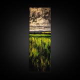 Stormy Sky, Open Fields, Nature Painting, Moody Art, Framed Canvas Print, Minimalist Landscape, Living Room Wall Art, Neutral Color Palette