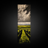Vineyard Path, Wine Country, Rustic Landscape, Wall Decor, Living Room Art, Framed Canvas Print, Countryside, Nature Artwork