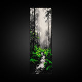 Misty Forest, Green Ferns, Moody Nature, Dark Aesthetic, Wall Decor, Canvas Print, Living Room Art, Modern Minimalist Artwork