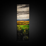 Rolling Fields, Golden Hills, Autumn Landscape, Rustic Home Decor, Living Room Art, Framed Canvas Print, Nature Wall Art