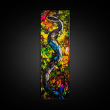 Vibrant Snake, Colorful Wildlife, Bold Abstract, Jungle Theme, Wall Decor, Framed Canvas Print, Living Room Art, Unique Home Design
