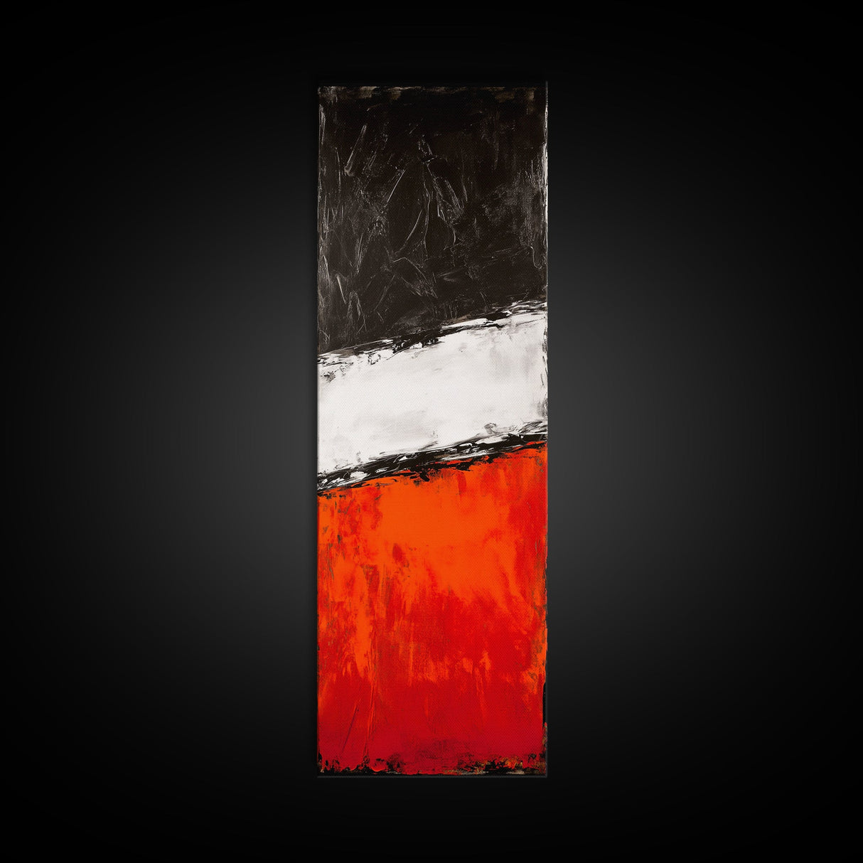 Bold Abstract, Red and Black, Minimalist Art, Contemporary Statement, Wall Decor, Framed Canvas Print, Modern Living Room Artwork