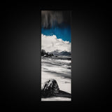 Stormy Seaside, Dramatic Sky, Ocean Waves, Canvas Print, Moody Wall Art, Monochrome Coastal Decor, Modern Living Room Art