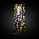 Black Scorpion, Dark Abstract Art, Edgy Wall Decor, Framed Canvas Print, Unique Gift, Gothic Art, Bold Statement Artwork