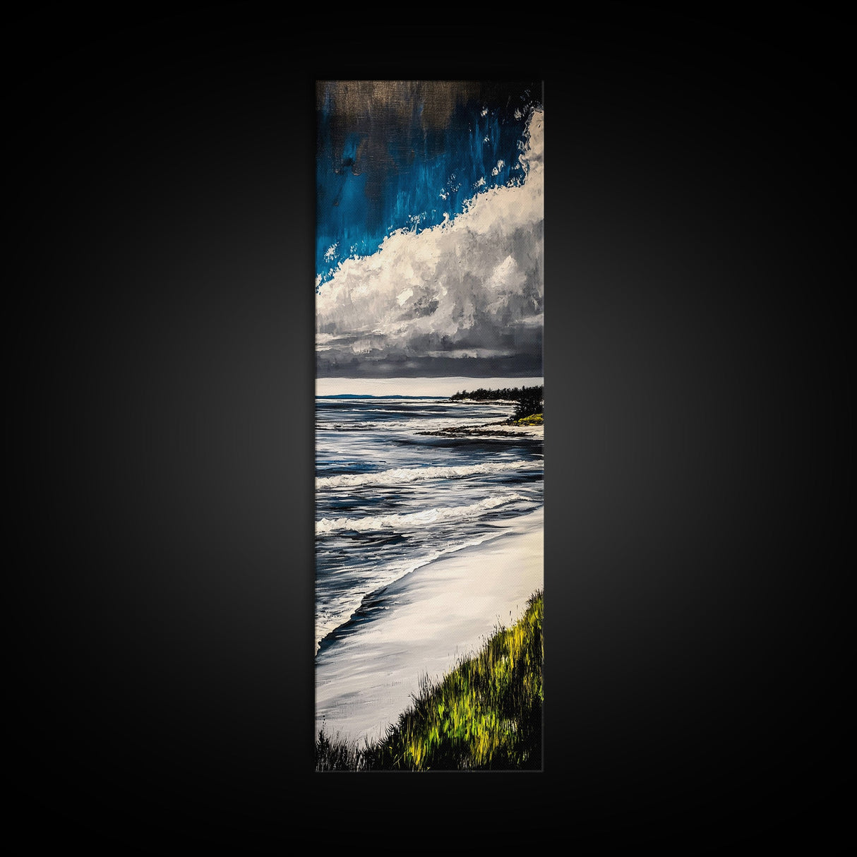 Coastal Blue, Canvas Print, Ocean Painting, Beach House Wall Art, Modern Seascape, Nautical Art, Office Wall Decor, Contemporary Artwork