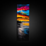 Colorful, Sunset, Reflection, Canvas Print, Ocean View Art, Bright Sunset Painting, Modern Home Decor, Bedroom Wall Art