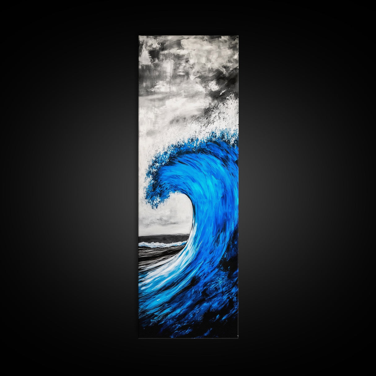 Blue Wave, Powerful Surf, Abstract Water, Canvas Print, Ocean Wall Art, Coastal Minimalist Decor, Modern Beach Home Artwork
