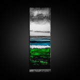 Emerald Waters, Coastal Horizon, Abstract Ocean, Deep Sea Art, Framed Canvas Print, Beach House Decor, Nautical Home Wall Art