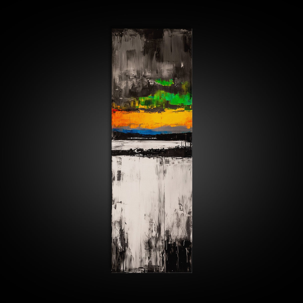 Colorful Sunset, Abstract Seascape, Modern Wall Art, Bold Landscape Painting, Framed Canvas Print, Living Room Decor, Statement Art