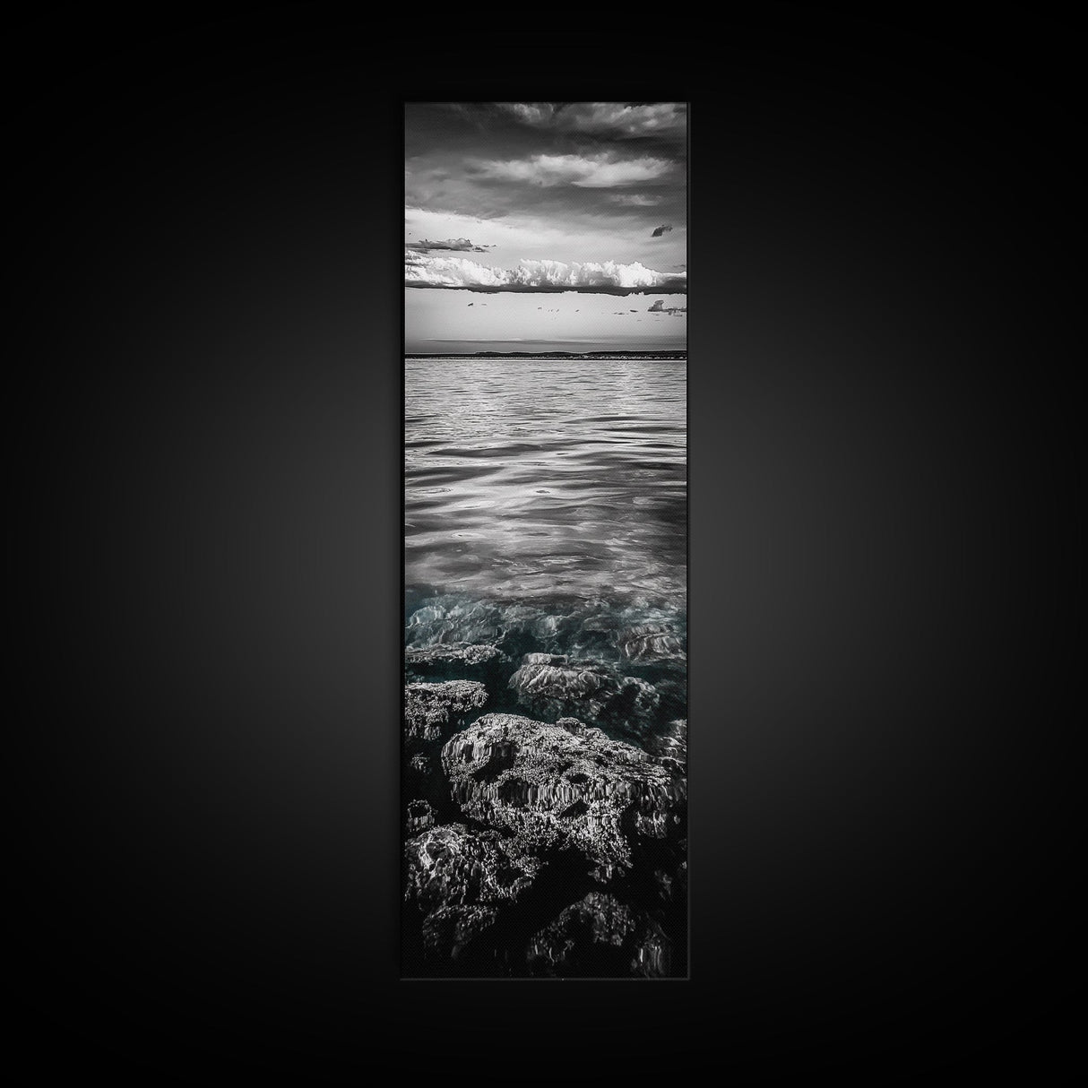 Ocean Depths, Coastal Art, Black and White Photography, Canvas Print, Beach Wall Art, Nautical Decor, Ocean Print, Modern Home Decor
