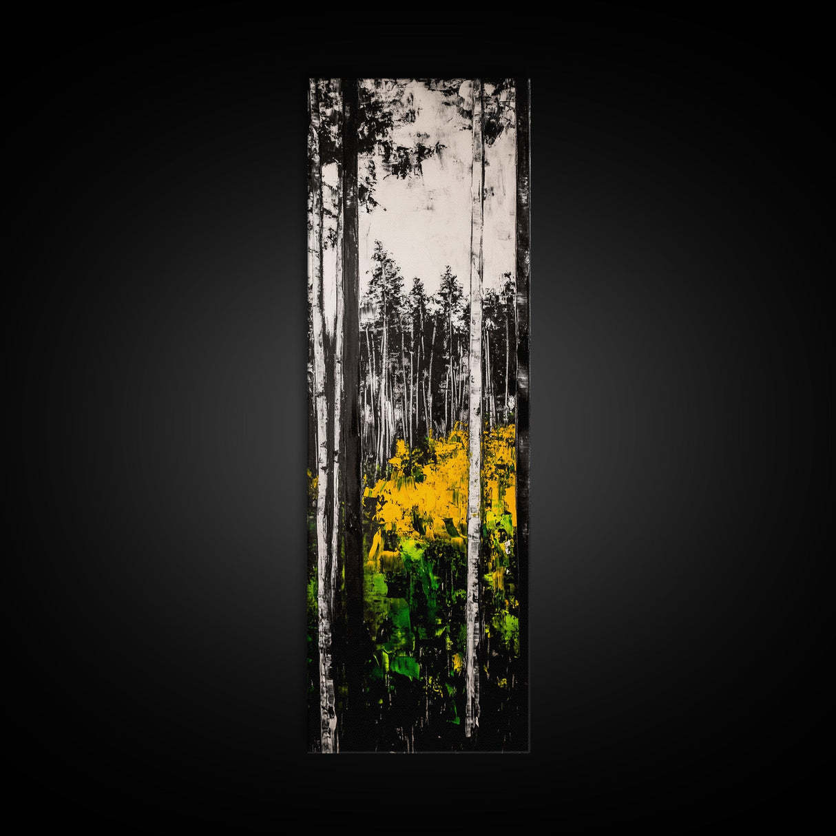 Birch Forest, Black and White Art, Nature Wall Art, Framed Canvas Print, Rustic Woodland, Farmhouse Decor, Living Room Artwork