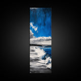 Tranquil Shore, Blue Ocean Art, Coastal Landscape, Framed Canvas Print, Beach House Decor, Minimalist Artwork, Living Room Art