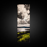 Moody Lake View, Dramatic Sky Painting, Modern Landscape Art, Framed Canvas Print, Living Room Wall Decor, Nature Inspired, Office Artwork