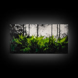 Forest Ferns, Nature Wall Art, Green Botanical, Framed Canvas Print, Modern Rustic Decor, Living Room Artwork, Biophilic Interior Design