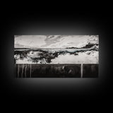 Black and White, Ocean, Waves, Minimalist, Canvas Print, Coastal Art, Nautical Decor, Bedroom Wall Art, Modern Home Decor, Fine Art Print