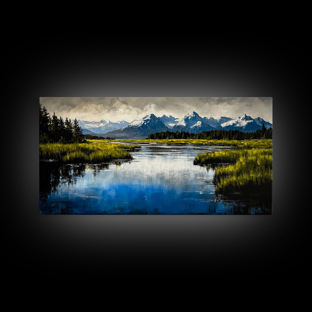 Mountain Reflection, Lake, Landscape, Framed Canvas Print, Nature Wall Art, Rustic Home Decor, Large Wall Art, Cabin Art, Gift Idea