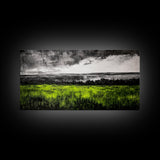 Green, Landscape, Nature, Canvas Print, Rolling Fields Wall Art, Scenic Countryside Painting, Modern Rustic Home Decor, Large Wall Art