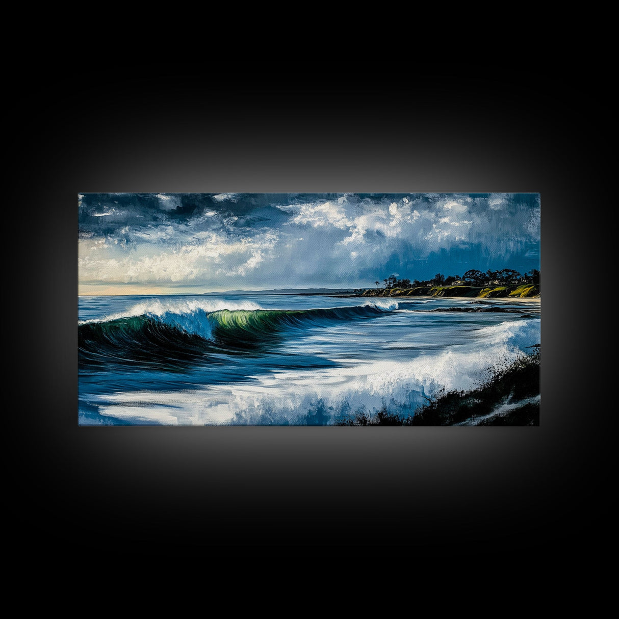 Stormy Waves, Dramatic Seascape, Canvas Print, Coastal Wall Art, Beach House Decor, Nautical Art, Moody Ocean Scene, Living Room Wall Art