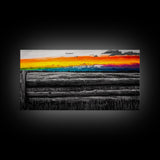 Mountain Sunset, Colorful Landscape, Rustic Wall Art, Cabin Decor, Nature Painting, Western Art, Large Wall Art, Framed Canvas Print