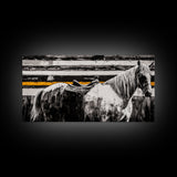 Majestic Horse, Western Wall Art, Black and White Canvas Print, Farmhouse Decor, Rustic Equestrian Art, Living Room Statement Piece