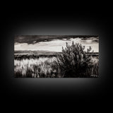 Black and White Landscape, Minimalist Canvas Print, Nature Wall Art, Rustic Country Scene, Neutral Home Decor, Living Room Art
