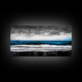 Ocean Wave, Moody Seascape, Coastal Art, Framed Canvas Print, Minimalist Wall Decor, Beach House Art, Modern Home Decor